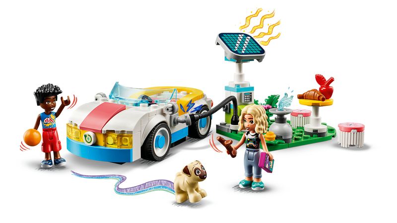 LEGO-Friends-42609-Auto-Elettrica-e-Caricabatterie-Giochi-per-Bambini-di-6--Anni-con-Macchina-Giocattolo-e-2-Mini-Bamboline