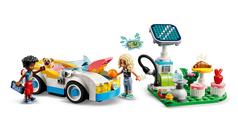 LEGO-Friends-42609-Auto-Elettrica-e-Caricabatterie-Giochi-per-Bambini-di-6--Anni-con-Macchina-Giocattolo-e-2-Mini-Bamboline