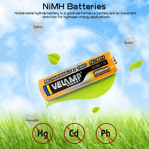 Velamp-HR03-4BP-Batterie-Ricaricabili-Mini-Stilo-AAA-ad-Alta-Capacita--1.2V-1000-mAh-Tecnologia-Ni-MH-4-Pezzi