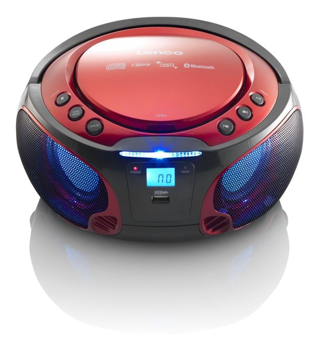 Lenco-SCD-550-Digitale-36-W-FM-Rosso-Riproduzione-MP3