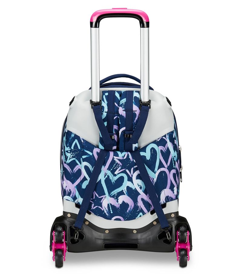Seven-Trolley-Scuola-Jack-Detach-3-Ruote-Viola-Blu-Crystal-Purple