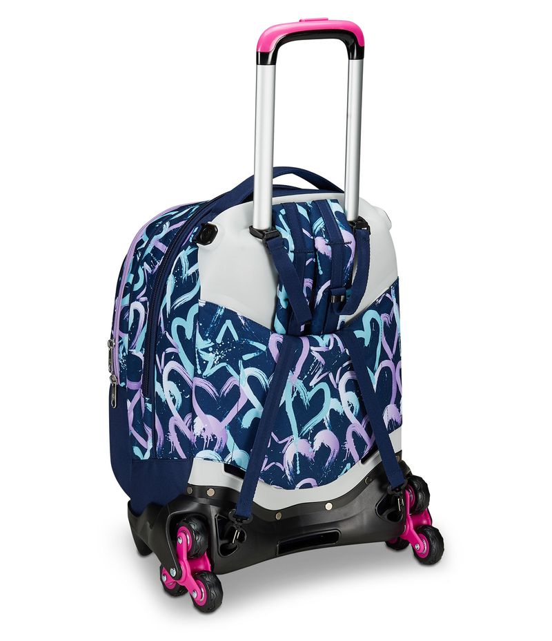 Seven-Trolley-Scuola-Jack-Detach-3-Ruote-Viola-Blu-Crystal-Purple