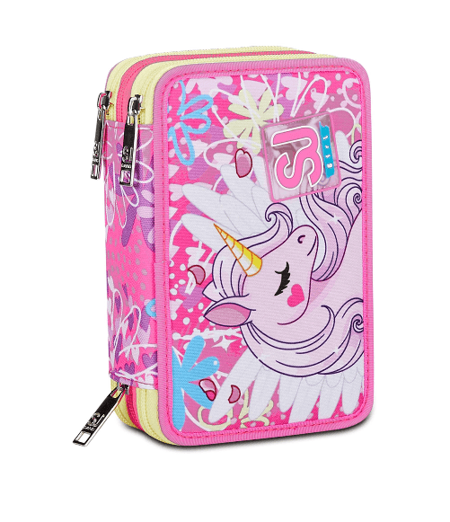 Seven-SJ-Gang-Astuccio-Scuola-3-Zip-Rosa-UnicornLed