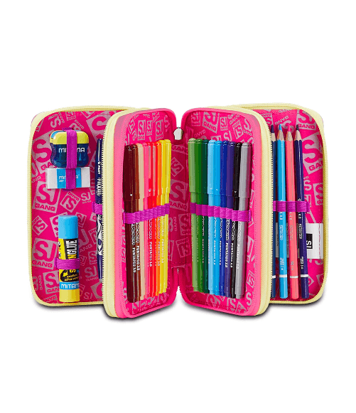 Seven-SJ-Gang-Astuccio-Scuola-3-Zip-Rosa-UnicornLed
