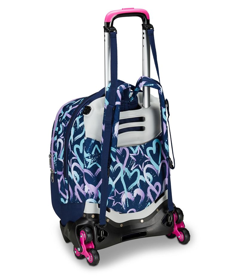 Seven-Trolley-Scuola-Jack-Detach-3-Ruote-Viola-Blu-Crystal-Purple