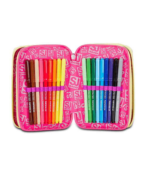 Seven-SJ-Gang-Astuccio-Scuola-3-Zip-Rosa-UnicornLed