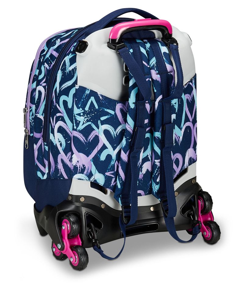 Seven-Trolley-Scuola-Jack-Detach-3-Ruote-Viola-Blu-Crystal-Purple