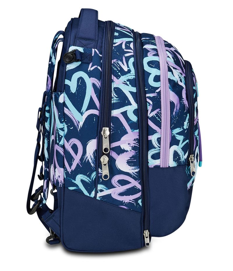 Seven-Trolley-Scuola-Jack-Detach-3-Ruote-Viola-Blu-Crystal-Purple