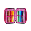 Seven-Astuccio-Scuola-3-Zip-Nero-Fucsia-Multi-Shade-Girl