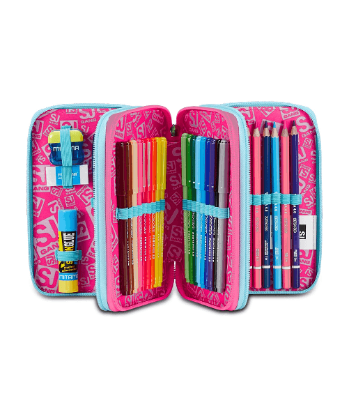 Seven-SJ-Gang-Astuccio-Scuola-3-Zip-Rosa-Pinkfur