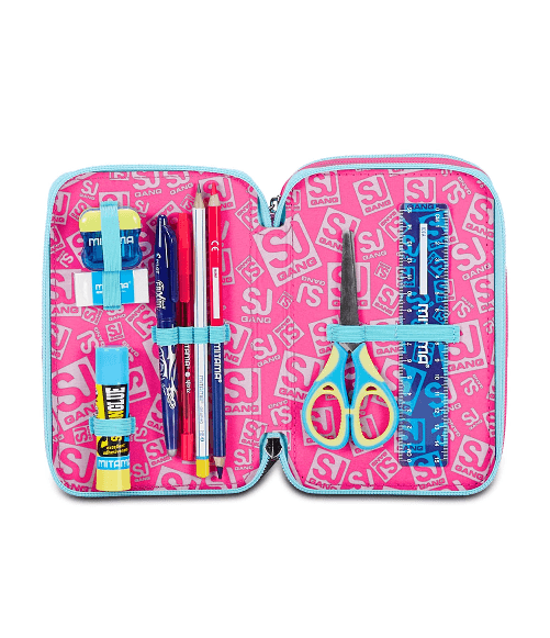 Seven-SJ-Gang-Astuccio-Scuola-3-Zip-Rosa-Pinkfur