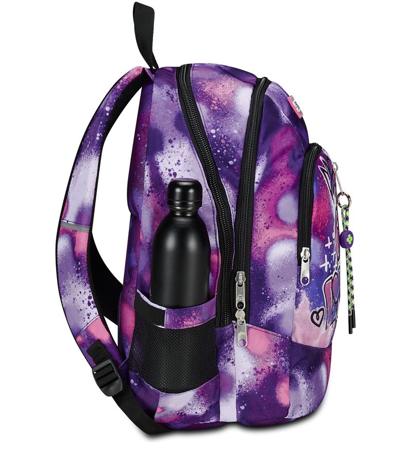 Seven-Zaino-Scuola-Advanced-con-Doppio-Scomparto-e-Supporto-Usb-Bubble-Street-Viola
