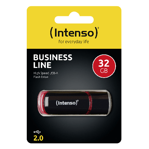 Intenso chiavetta usb 32gb usb 2.0 tipo a nero e rosso compatibile windows macos