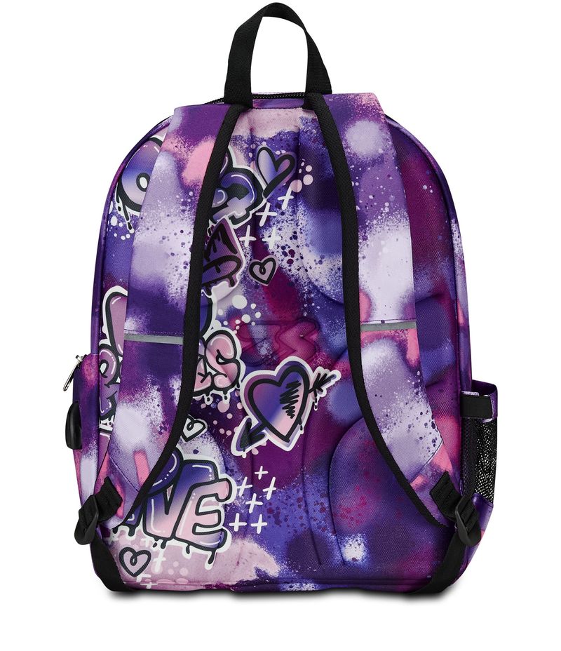 Seven-Zaino-Scuola-Advanced-con-Doppio-Scomparto-e-Supporto-Usb-Bubble-Street-Viola