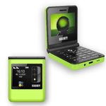 Saiet be flip telefono cellulare 4g dual sim doppio display verde lime