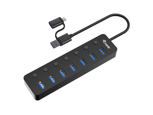 Conceptronic Equip 128965 hub di interfaccia USB 3.2 Gen 1 (3.1 Gen 1) Type-A 5000 Mbit/s Nero