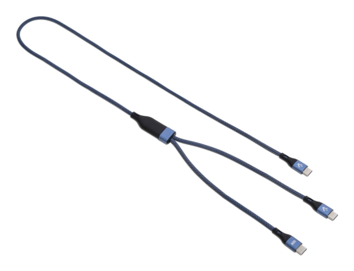 VulTech-Cavo-Smartphone-Type-C-a-2-Type-C-1.2mt-5.0a-100W-Nylon-Blu