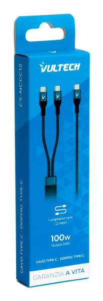 VulTech-Cavo-Smartphone-Type-C-a-2-Type-C-1.2mt-5.0a-100W-Nylon-Blu