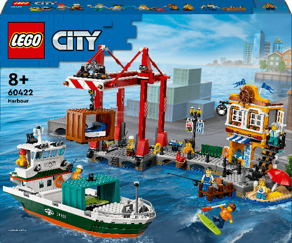 LEGO City Porto e Nave Merci Giochi di Ruolo per Bambini e Bambine da 8 Anni con Barca Giocattolo Gru Portuale