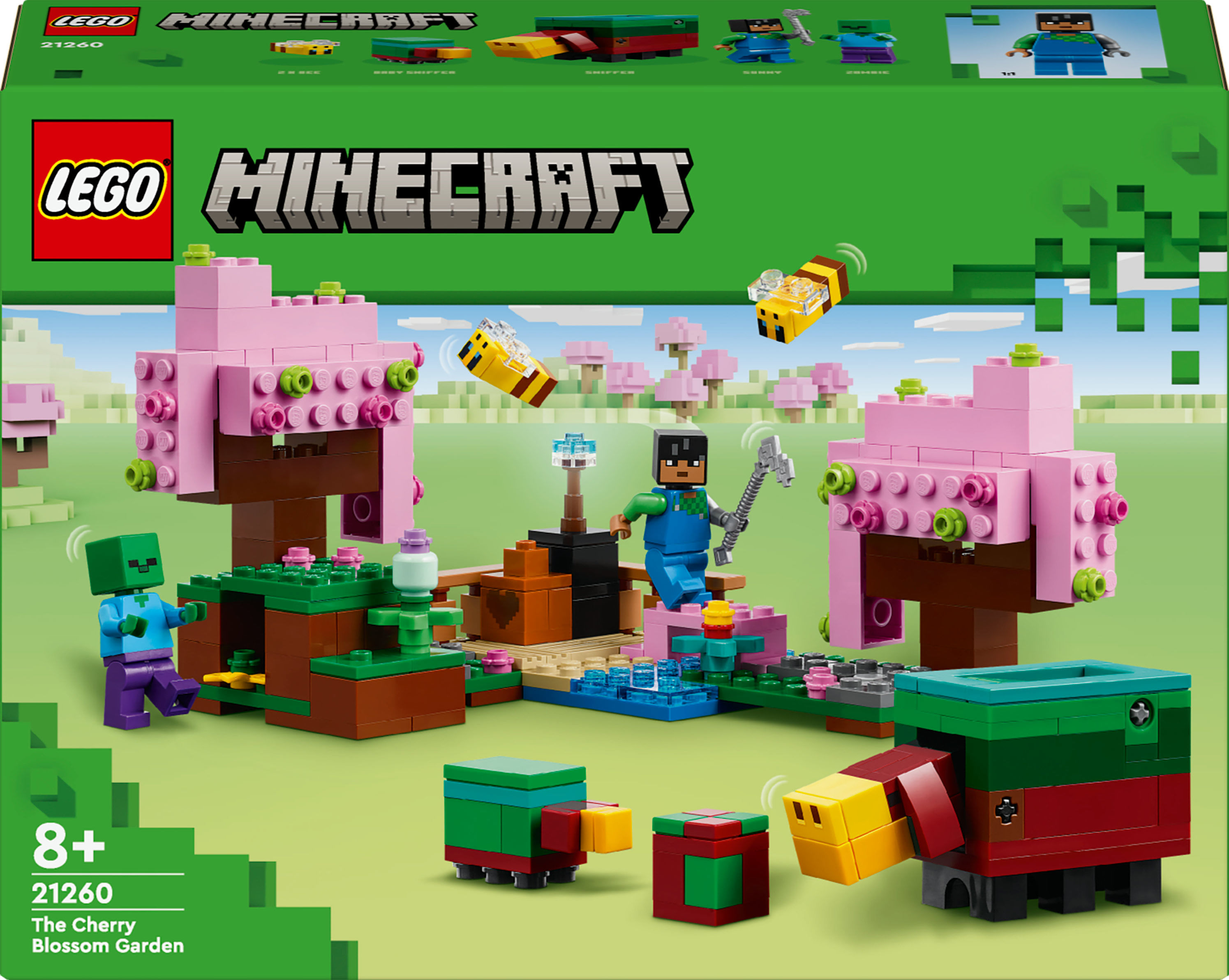 LEGO Minecraft Il Giardino del Ciliegio in Fiore Modello da Costruire del Bioma con il Personaggio Sunny Api Giocattolo