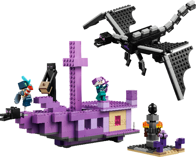 LEGO-Minecraft-L-Enderdrago-e-la-Nave-dell-End-Giocattolo-del-Bioma-con-Drago-Personaggi-Mob-e-Accessori-Giochi-d-Avventura-per-Bambini-e-Bambine-da-8-Anni-Idea-Regalo-Fan-del-Videogioco-21264
