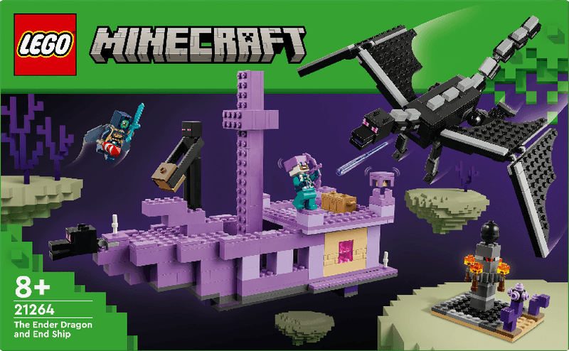 LEGO-Minecraft-L-Enderdrago-e-la-Nave-dell-End-Giocattolo-del-Bioma-con-Drago-Personaggi-Mob-e-Accessori-Giochi-d-Avventura-per-Bambini-e-Bambine-da-8-Anni-Idea-Regalo-Fan-del-Videogioco-21264