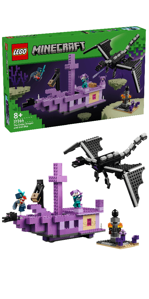 LEGO-Minecraft-L-Enderdrago-e-la-Nave-dell-End-Giocattolo-del-Bioma-con-Drago-Personaggi-Mob-e-Accessori-Giochi-d-Avventura-per-Bambini-e-Bambine-da-8-Anni-Idea-Regalo-Fan-del-Videogioco-21264