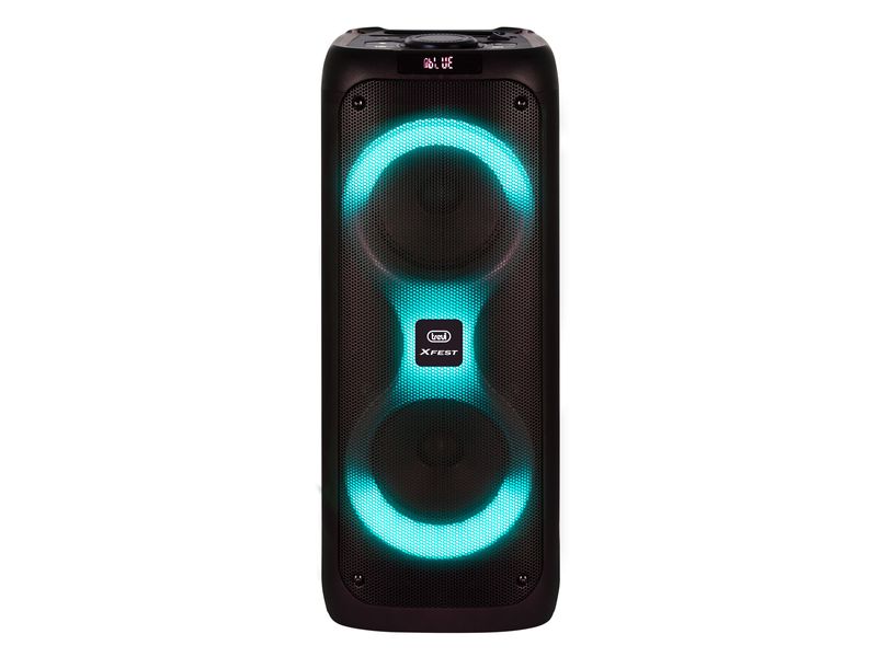 Trevi-XFest-XF-480-KB-Altoparlante-Amplificato-Portatile-35W-Cassa-Wireless-Portatile-con-Microfono-Dinamico-con-Cavo-Incluso-per-Karaoke-USB-Micro-SD-AUX-IN-Funzione-TWS-Batteria-Integrata