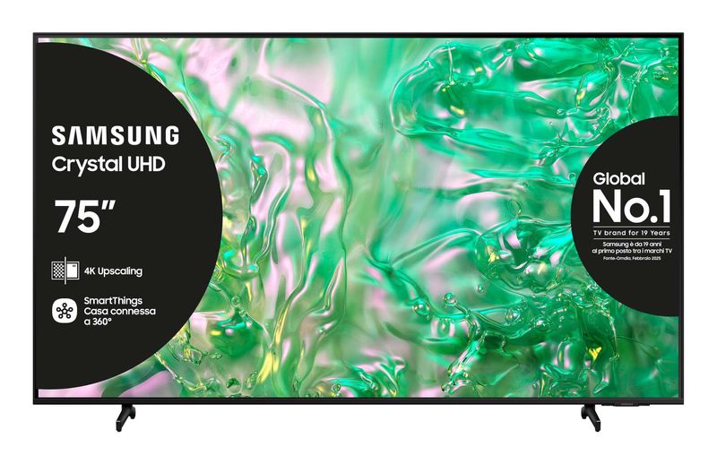 Samsung-UE75DU8070UXZT-TV-Crystal-UHD-4K-75-pollici-Smart-TV-Wi-Fi-Nero-2024-Processore-Crystal-4K-Upscaling-AirSlim-Design-OTS-Lite