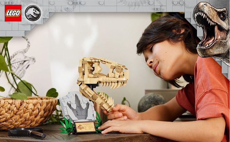 LEGO-Jurassic-World-76964-Fossili-di-Dinosauro--Teschio-di-T.-Rex-Giocattolo-Giochi-per-Bambini-9--con-Fossile-da-Costruire