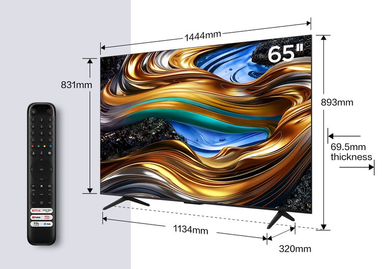 TCL-65P79B-Smart-TV-65-Pollici-4K-Ultra-HD-Display-LED-Sistema-Google-TV-DVBT2-C-S2-Classe-F-Dolby-Atmos-colore-Titanio