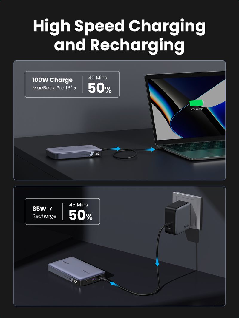 Ugreen-25188-batteria-portatile-20000-mAh-Grigio
