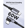 Ugreen-Usb-C-a-Angled-Usb-2.0-C-Cavo-Rotondo-1mt-Grigio-Nero