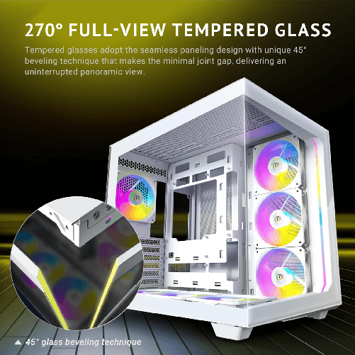 Antec-C5-ARGB-Bianco-Ventole-ARGB-PWM-da-7x120mm-Incluse-Porta-di-Tipo-C-3.2-Gen-2-Pannelli-Frontali-e-Laterali-in-Vetro-Temperato-Senza-Cuciture