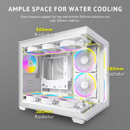 Antec-C5-ARGB-Bianco-Ventole-ARGB-PWM-da-7x120mm-Incluse-Porta-di-Tipo-C-3.2-Gen-2-Pannelli-Frontali-e-Laterali-in-Vetro-Temperato-Senza-Cuciture