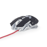 Gembird musg-05 mouse gaming programmabile 4000 dpi 7 tasti usb nero e argento