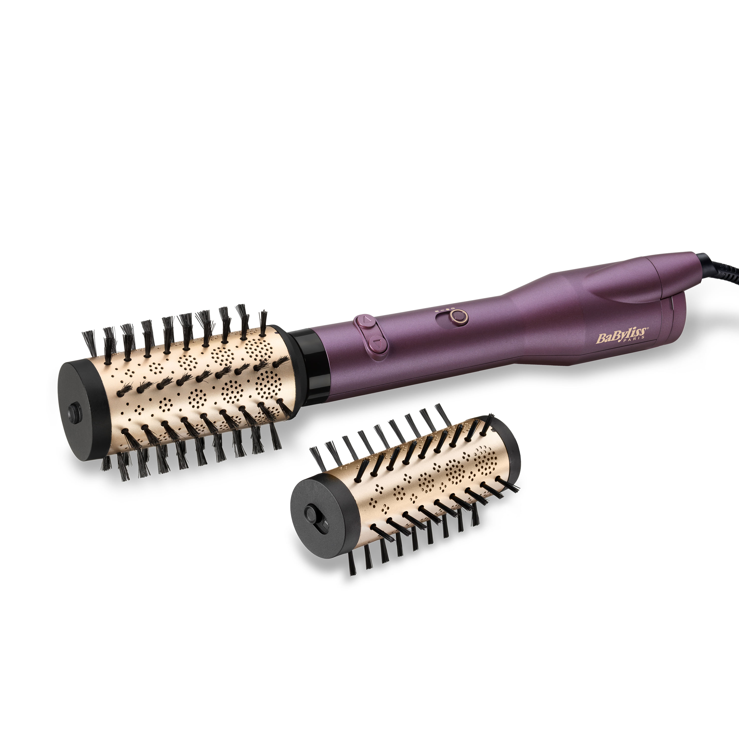 BaByliss Big Hair Dual Spazzola ad aria calda Caldo Nero, Rose Gold, Viola 650 W 2,5 m