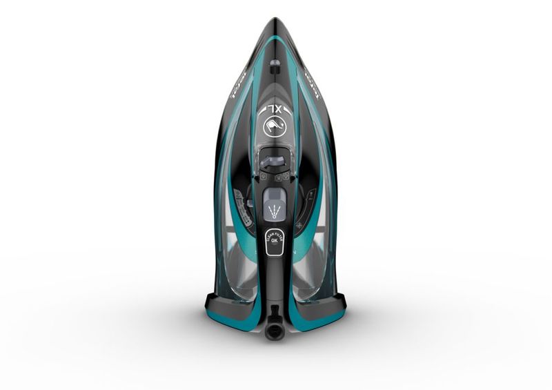 Tefal-Ultimate-Pure-FV9844-Ferro-da-stiro-a-secco-e-a-vapore-Piastra-Durilium-Autoclean-3200-W-Nero-Blu