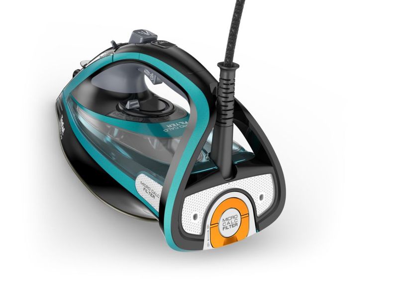 Tefal-Ultimate-Pure-FV9844-Ferro-da-stiro-a-secco-e-a-vapore-Piastra-Durilium-Autoclean-3200-W-Nero-Blu