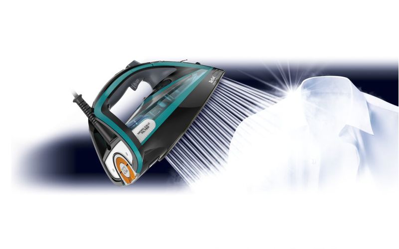 Tefal-Ultimate-Pure-FV9844-Ferro-da-stiro-a-secco-e-a-vapore-Piastra-Durilium-Autoclean-3200-W-Nero-Blu