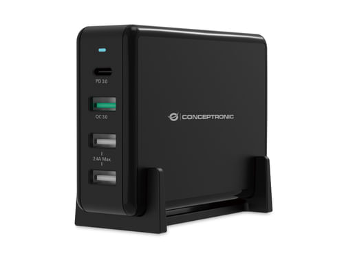 Conceptronic-OZUL01B-Caricabatterie-per-dispositivi-mobili-Universale-Nero-AC-Ricarica-rapida-Interno