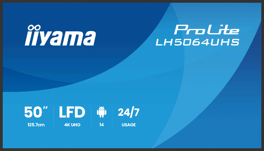 Iiyama LH6564UHS-B1AG visualizzatore di messaggi Pannello piatto per segnaletica digitale 165,1 cm (65"