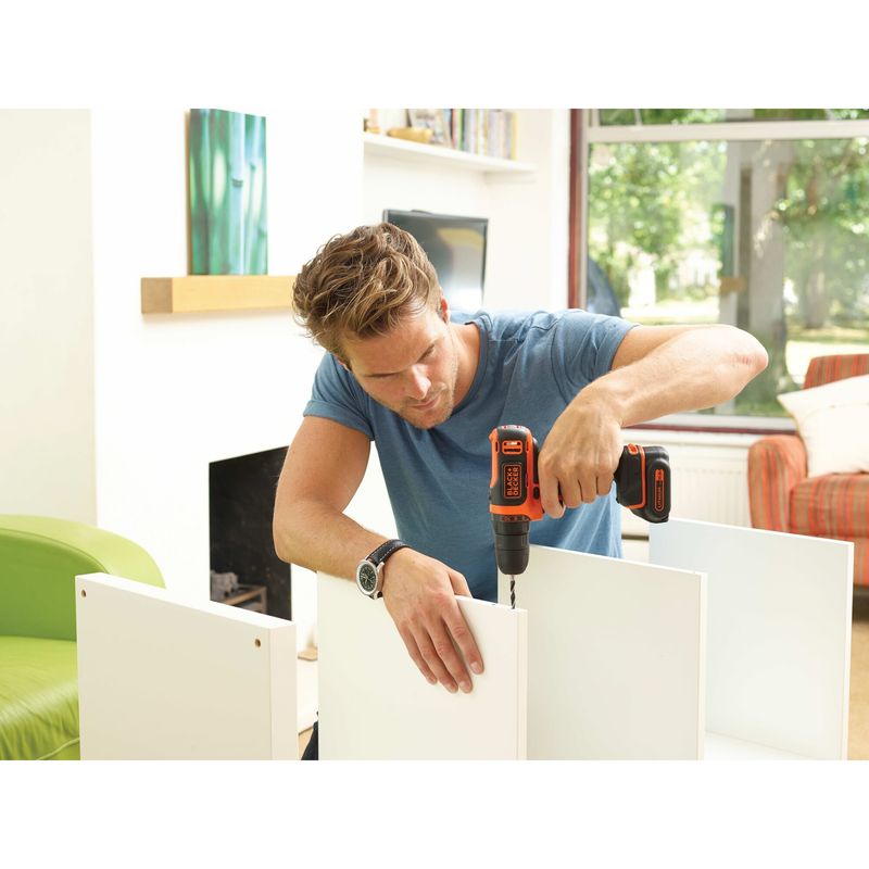 Black-Decker-Trapano-Avvitatore-18V-Litio-Velocita--Variabile-Compatto-e-Potente-per-Uso-Domestico-e-Professionale