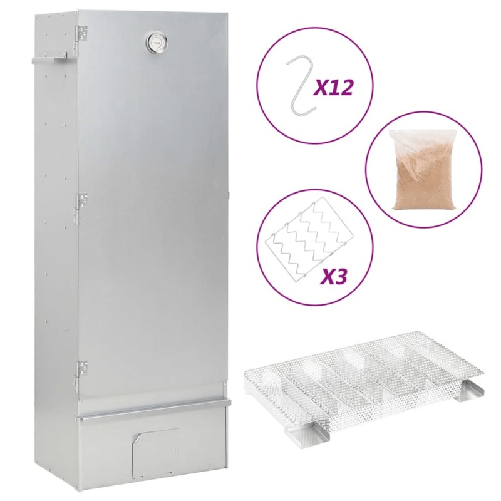 VidaXL Forno Affumicatore BBQ Generatore Fumo Freddo Acciaio Zincato