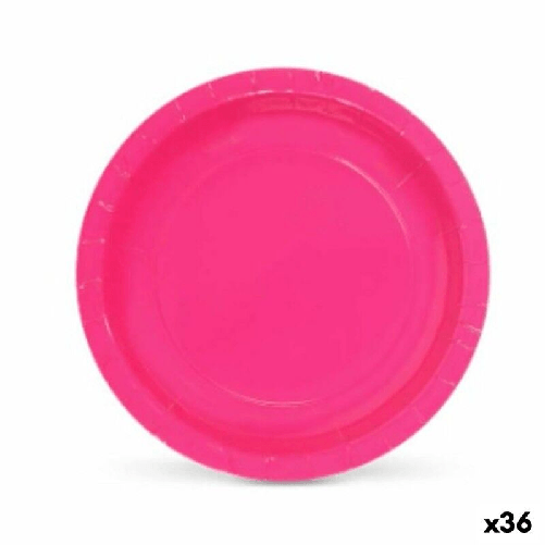 Algon Set di piatti Algon Monouso Cartone Fucsia 20 x 20 x 1,5 cm (36 Unità)
