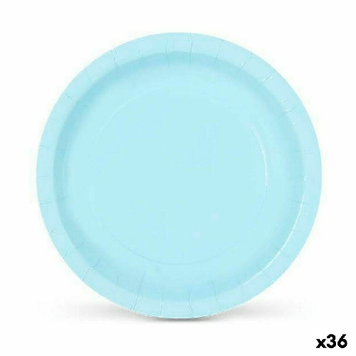 Algon Set di piatti Algon Monouso Cartone Azzurro 10 Pezzi 20 cm (36 Unità)