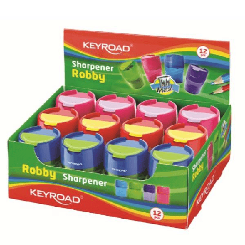 Cwr temperamatite 2 fori con serbatoio in plastica resistente colori assortiti