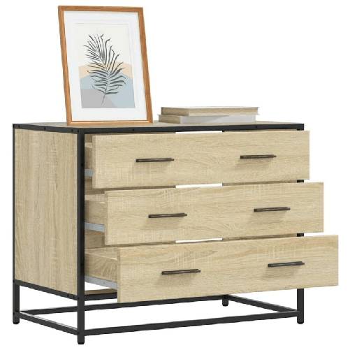 VidaXL Cassettiera Rovere Sonoma 70x41x56 cm in Legno Multistrato