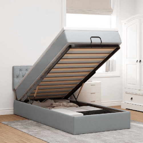 VidaXL Struttura Letto Pouf con Materasso 80x200 cm in Tessuto
