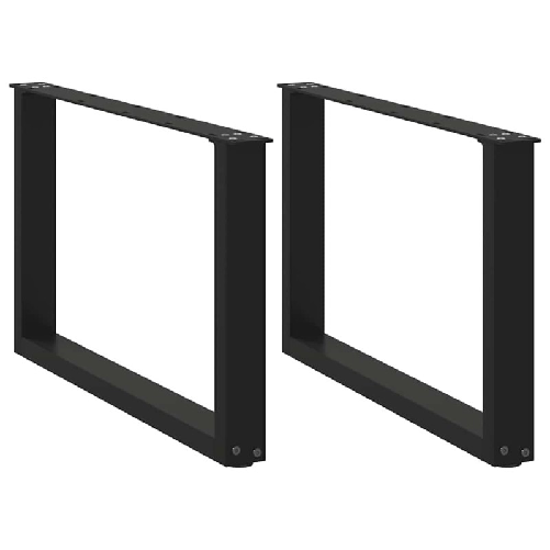 VidaXL Gambe Tavolino Caffè a U 2 pz Nero 60x(42-43)cm Acciaio